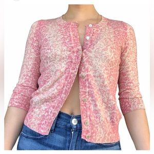 TALBOTS Ombré Animal Print Cardigan | L petite